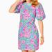 Lilly Pulitzer Dresses | Lilly Pulitzer Shift Dress W/ Short Puff Sleeves Size 2 | Color: Blue/Pink | Size: 2