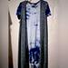 Lularoe Dresses | Lularoe Carly And Sleeveless Kimono | Color: Blue/Silver | Size: L