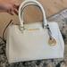 Michael Kors Bags | New Michael Kors Sutton White Saffiano Leather Small Satchel Bag | Color: Gold/White | Size: Os