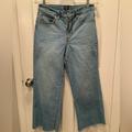 J. Crew Jeans | J Crew Wide Leg Crop Jean W/Chewed Hems | Color: Blue | Size: 28