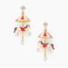 Kate Spade Jewelry | Kate Spade Winter Wonderland 3d Carousel Statement Dangling Earrings, Nwt | Color: Gold/Red | Size: Os