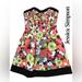 Jessica Simpson Dresses | Jessica Simpson Floral Strapless Mini Dress | Color: Green/Orange | Size: 2