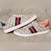 Gucci Shoes | Men’s Gucci Gg Supreme Monogram Ace Low-Top Sneaker. Size 9.5 (Eu 43) | Color: Blue/Red | Size: 9.5