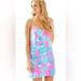 Lilly Pulitzer Dresses | Lilly Pulitzer Dusk Silk Dress Xxs | Color: Blue/Pink | Size: Xxs