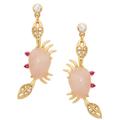 Kate Spade Jewelry | Kate Spade Sea Star Crab Gold Drop Earrings | Color: Gold/Pink | Size: Os