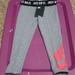 Nike Bottoms | Nike Girl's Foldover Waistband Legging: Gray/Pink: Nwt: Sz 6 | Color: Gray/Pink | Size: 6g