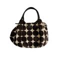 Kate Spade Bags | Kate Spade New York Womens Canvas 2 Handles Handbag Beige Brown Dots Logo | Color: Brown/Cream | Size: 17.5x12x5"