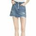 Free People Skirts | New Free People Blue Ripped Denim Mini Skirt Distressed W/Pockets Blue Size 25 | Color: Blue | Size: 25