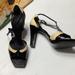 Nine West Shoes | Nine West T Strap Heels Sz 7.5 | Color: Black/Cream | Size: 7.5