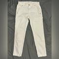 Michael Kors Jeans | Michael Kors Mid Rise Utility Cargo Slim Straight Leg Denim Jeans | Color: White | Size: 2