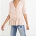 Madewell Tops | Madewell Courtyard Ruffle Hem Pink And White Striped Top | Color: Pink/White | Size: Xs