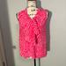 Lilly Pulitzer Tops | Lilly Pulitzer Hot Pink Zebra Print Silk Top With Bow Tie Neck Small | Color: Pink/White | Size: S