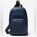 Michael Kors Bags | Michael Kors Mens Cooper Pebbled Leather Sling Pack -Navy | Color: Blue | Size: Os