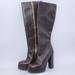 Michael Kors Shoes | Michael Kors Leather Tall Riding Platform Heel Boots Brown Size 41 New W/Defect | Color: Brown | Size: 41