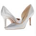 Nine West Shoes | Nine West Jowzer Metallic Silver Leather D'orsay Classic Pumps Size 7.5 | Color: Silver | Size: 7.5