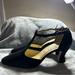 Nine West Shoes | Nine West Mid Heel Shoes Pointed 8.5 M T Strap Black Ankle Strap Buckle Closure | Color: Black | Size: 9.5