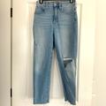 Madewell Jeans | Madewell Cropped, Ripped Light Wash Jeans In Great Condition! | Color: Blue | Size: 25p