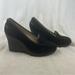 Michael Kors Shoes | Michael Kors Black Suede Wedge Heel Loafers Women’s Size 9.5 | Color: Black | Size: 9.5