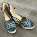 Michael Kors Shoes | Michael Kors Heels | Color: Blue/Cream | Size: 9.5