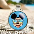 Disney Jewelry | Disney Summer Mickey Silver Plated Handmade Pendant Necklace | Color: Blue/Silver | Size: Os