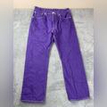 Levi's Jeans | Levis 501 Jeans 31x26 (Altered) Purple Button Fly Straight Colorful Denim Pants | Color: Purple | Size: 31