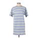 Urban Outfitters Casual Dress - Shift Crew Neck Short sleeves: Blue Stripes Dresses - Women's Size X-Small