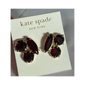 Kate Spade Jewelry | New Kate Spade Earrings Garnet Gold Brown Studs Gold $68 | Color: Brown | Size: Os