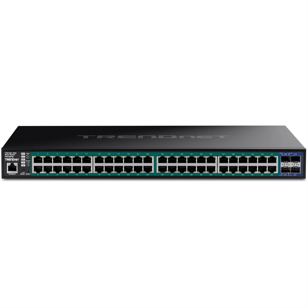 TRENDnet TPE-3524S 52 Port PoE+ Switch, Gigabit Web Smart mit 10G SFP+ Slots Image