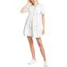 Madewell Dresses | Madewell Tie-Dye Button-Front Short-Sleeve Tiered Mini Dress Size Xs | Color: Blue/White | Size: Xs