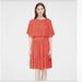 Kate Spade Dresses | Kate Spade Persimmon Orange Red Dress Size 8 Pleated Cape Women Casual X16 | Color: Red | Size: 8