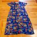 Lularoe Dresses | Lularoe Macy Maxi Dress. Size L | Color: Blue/Gold | Size: L