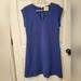 Kate Spade Dresses | Kate Spade Ponte V Neck, A-Line Blue Dress With Gold Zipper Size 10 | Color: Blue | Size: 10