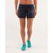 Lululemon Shorts | Lululemon Groovy Run Navy Petit White Dot Inkwell Athletic Shorts | Color: Blue/White | Size: 6