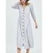 Zara Dresses | Never Worn - Zara Grey Button Down Dress, S | Color: Gray/Silver | Size: S