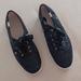 Kate Spade Shoes | Kate Spade New York X Keds Sz 6/36 Black Glitter Low-Top Ribbon Lace-Up Sneakers | Color: Black/White | Size: 6