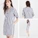 Madewell Dresses | Madewell Striped Lace Up Shirt Dress Linen Blend | Color: Blue/White | Size: L