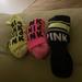 Pink Victoria's Secret Other | Neon 3 Pair Of Knee Socks From Pink Size Large | Color: Black/Pink | Size: Large