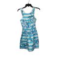 Lilly Pulitzer Dresses | Lilly Pulitzer Sleeveless Dress Size 00 Multi Striped Floral Beaded Lined Cotton | Color: Blue/Green/Pink/White | Size: 00