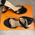 Louis Vuitton Shoes | Louis Vuitton Black Chunky Heel Strap Ankle | Color: Black | Size: 7