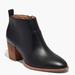 Madewell Shoes | Madewell The Brenner Boot Leather Block Heels Ankle Bootie Almond Toe | Color: Black/Brown | Size: 9.5