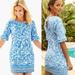 Lilly Pulitzer Dresses | Lilly Pulitzer Fiesta Stretch Dress In Resort White On A Roll Engineered Dress | Color: Blue/White | Size: 2