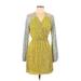 ASOS Casual Dress - Mini V Neck Long sleeves: Yellow Dresses - Women's Size 6