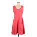 Banana Republic Casual Dress - A-Line Scoop Neck Sleeveless: Pink Print Dresses - Women's Size 8