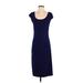 Moda International Casual Dress - Midi: Blue Solid Dresses - Women's Size Small