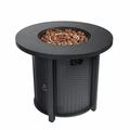Latitude Run® Aella 30-Inch Propane Round Fire Table w/ 40000BTU Propane Fire Pit in Black | Wayfair 4B5376C133704C34937A1DD29D9EB3B5