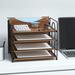 Inbox Zero Londrigan Stackable Desk Organizer Wood/Metal in Black/Brown | 11.2 H x 13 W x 11.8 D in | Wayfair 7C9F305EC56C4F9C84FCD2CCD1561B28