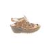 FLY London Wedges: Tan Solid Shoes - Women's Size 40 - Open Toe