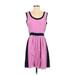 Lilly Pulitzer Casual Dress - A-Line Scoop Neck Sleeveless: Purple Color Block Dresses - Women's Size 6