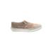 Vans Flats: Slip On Platform Casual Tan Print Shoes - Kids Girl's Size 5 1/2