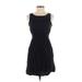Theory Casual Dress - A-Line Scoop Neck Sleeveless: Black Solid Dresses - Women's Size P